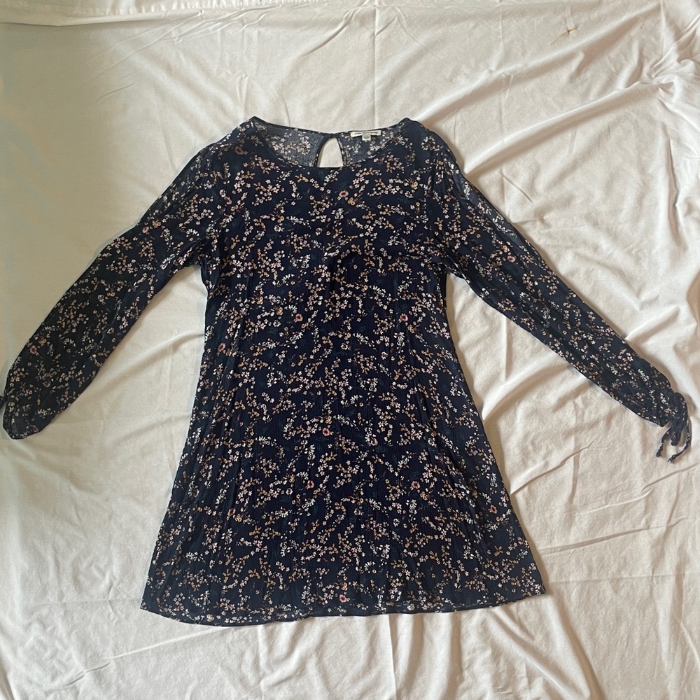 American Eagle Outfitters long sleeve Navy Floral mini dress